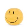 Peluche Smiley en velours côtelé 13cm - jaune