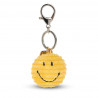 Porte-clefs Smiley en velours côtelé - jaune