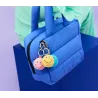 Porte-clefs Smiley en velours côtelé - rose