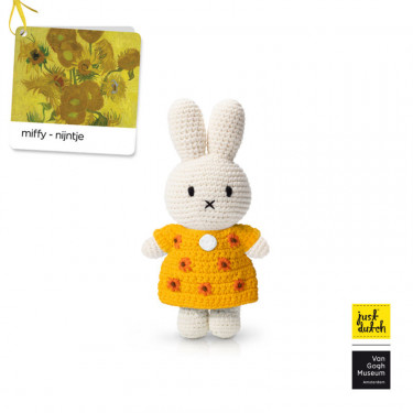 Peluche Miffy en crochet - Just Dutch - Robe "Tournesols de Van Gogh"