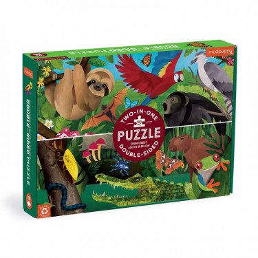 Puzzle double face 100 pcs "Forêt tropicale: dessus-dessous" Mudpuppy Puzzle double face 100 pcs "Forêt tropicale: dessus-dessous" Mudpuppy