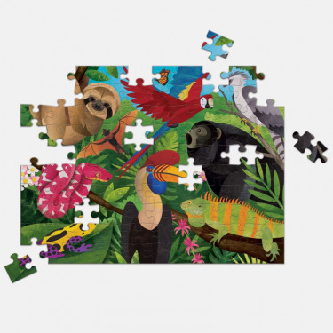 Puzzle double face 100 pcs "Forêt tropicale: dessus-dessous" Mudpuppy