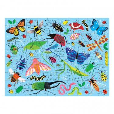 Puzzle double face 100 pcs "Insectes et oiseaux" Mudpuppy