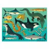Puzzle double face 100 pcs "Prédateurs terrestres et marins" Mudpuppy