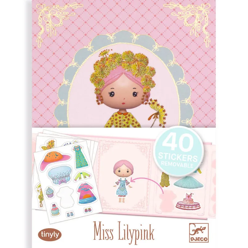 Vestiaire de Lilyrose, autocollants repositionnables tinyly DJECO 6980