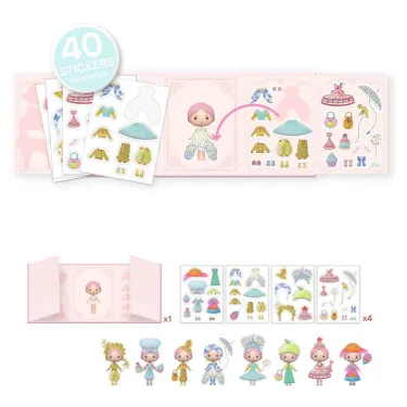 Vestiaire de Lilyrose, autocollants repositionnables tinyly DJECO 6980