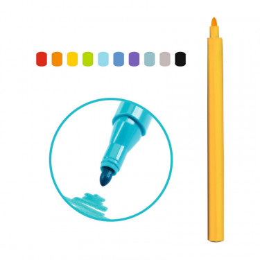 10 feutres pointe fine DJECO 9208 - Arc-en-ciel