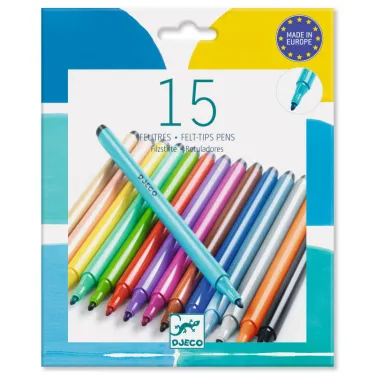 15 feutres pointe fine DJECO 9208 - Pacifique