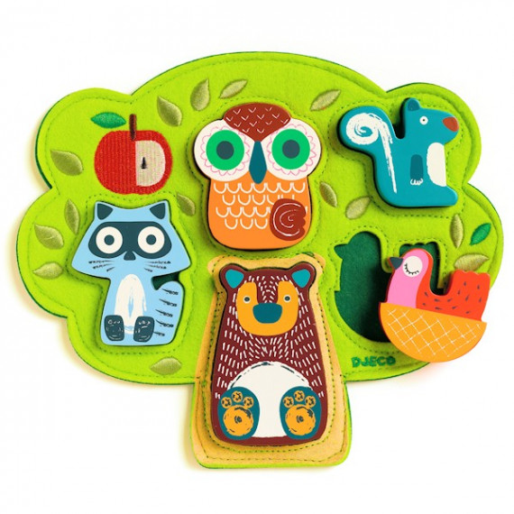 Puzzle Oski, jeu d'encastrement en bois DJECO 1039