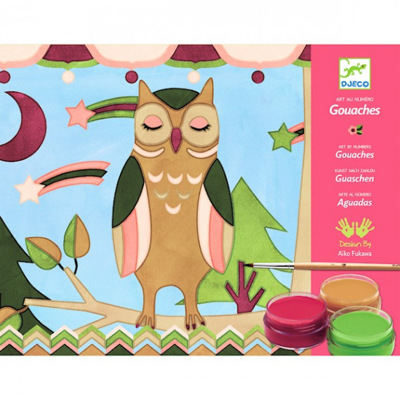 Coffret Gouaches les animaux d'Aiko, Art au numéro DJECO DJO8657 Coffret Gouaches les animaux d'Aiko, Art au numéro DJECO DJO8657