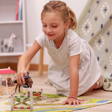 Cheval de saut d'obstacles et sa cavalière PAPO 51560