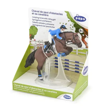Cheval de saut d'obstacles et sa cavalière PAPO 51560