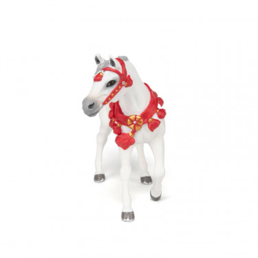 Cheval arabe blanc en tenue de parade, PAPO 51568