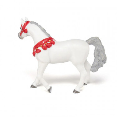 Cheval arabe blanc en tenue de parade, PAPO 51568