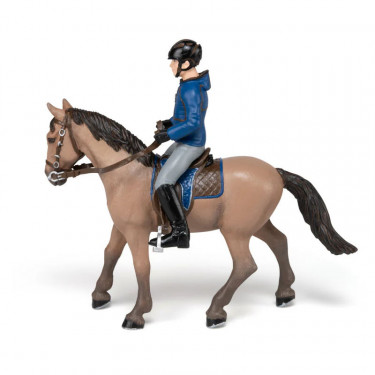 Cheval de promenade et son cavalier, figurine PAPO 51565