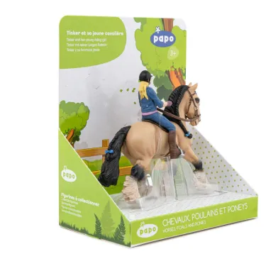 Cheval Tinker et sa jeune cavalière, figurine PAPO 51572