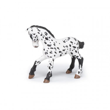 Poulain Appaloosa noir, figurine cheval PAPO 51540