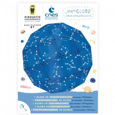 Globe céleste 3D phosphorescent à assembler Pirouette Cacahouète x CNES