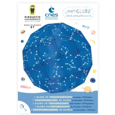 Globe céleste 3D phosphorescent à assembler Pirouette Cacahouète x CNES
