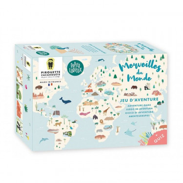 Jeu de l'oie "Merveilles du Monde" Pirouette Cacahouète x Papier Curieux