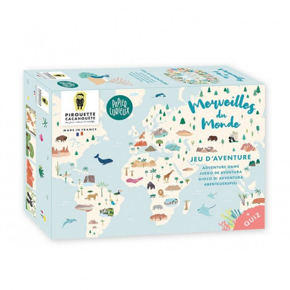 Jeu de l'oie "Merveilles du Monde" Pirouette Cacahouète x Papier Curieux