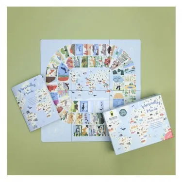 Jeu de l'oie "Merveilles du Monde" Pirouette Cacahouète x Papier Curieux