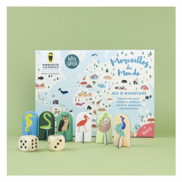 Jeu de l'oie "Merveilles du Monde" Pirouette Cacahouète x Papier Curieux