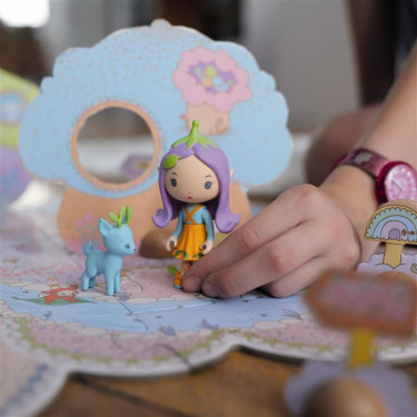 Puzzl'Up Lily & Polo, puzzle de sol 24 pièces + 2 figurines tinyly DJECO 6938