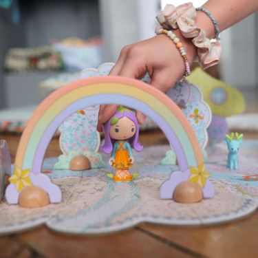 Puzzl'Up Lily & Polo, puzzle de sol 24 pièces + 2 figurines tinyly DJECO 6938