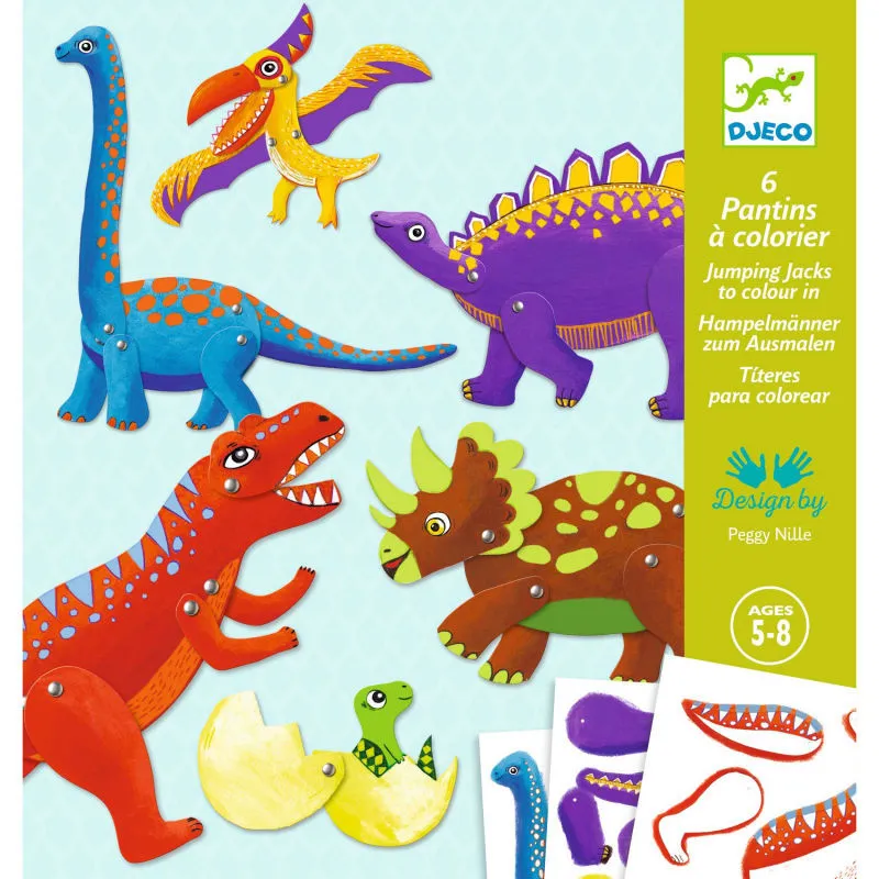Petits pantins à colorier Dino DJECO 9680