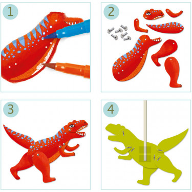 Petits pantins à colorier Dino DJECO 9680