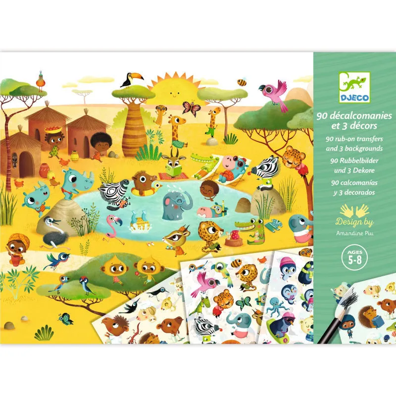 Décalcomanies "Savane, désert et pôle nord" DJECO 9560