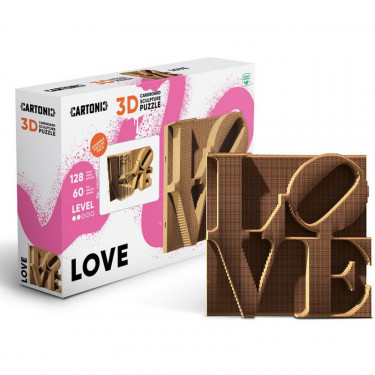 Puzzle sculpture 3D en carton - Love - Cartonic
