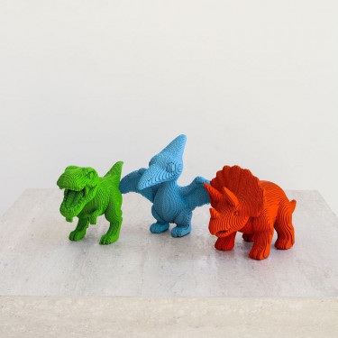 Dinos Trio - Puzzle sculpture 3D en carton - Cartonic