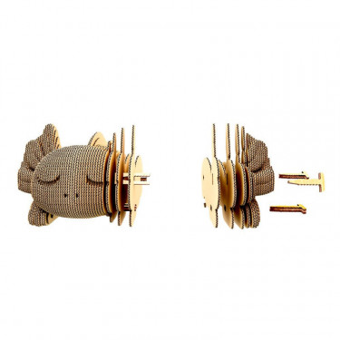 Axolotls Trio - Puzzle sculpture 3D en carton - Cartonic