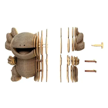 Axolotls Trio - Puzzle sculpture 3D en carton - Cartonic