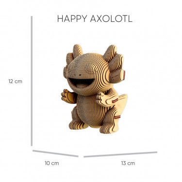 Axolotls Trio - Puzzle sculpture 3D en carton - Cartonic