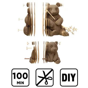 Famille Panda - Puzzle sculpture 3D en carton - Cartonic