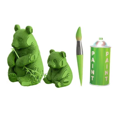 Famille Panda - Puzzle sculpture 3D en carton - Cartonic