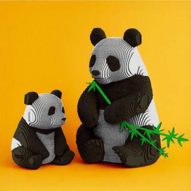 Famille Panda - Puzzle sculpture 3D en carton - Cartonic