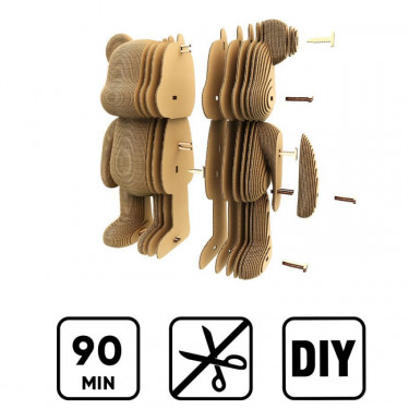 Ours Arty - Puzzle sculpture 3D en carton - Cartonic