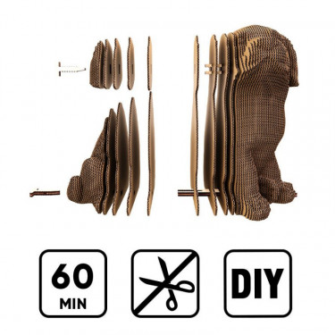 Chiot Labrador - Puzzle sculpture 3D en carton - Cartonic