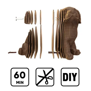 Chiot Labrador - Puzzle sculpture 3D en carton - Cartonic