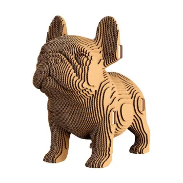 Chiot Bouledogue - Puzzle sculpture 3D en carton - Cartonic