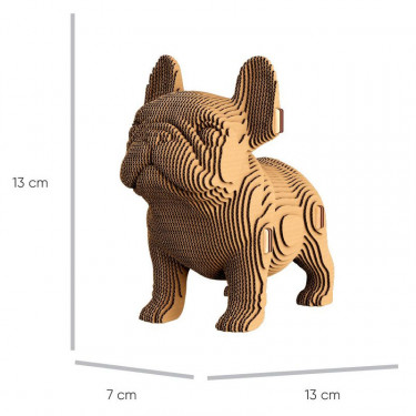 Chiot Bouledogue - Puzzle sculpture 3D en carton - Cartonic