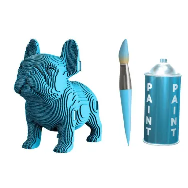 Chiot Bouledogue - Puzzle sculpture 3D en carton - Cartonic