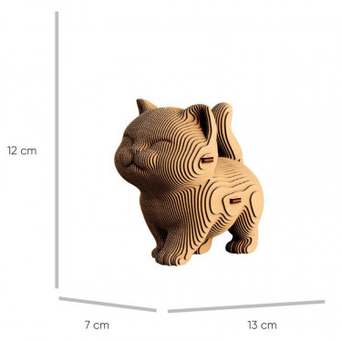 Chaton marchant - Puzzle sculpture 3D en carton - Cartonic