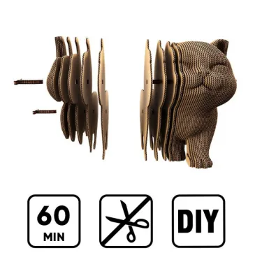 Chaton marchant - Puzzle sculpture 3D en carton - Cartonic