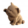 Chaton saluant - Puzzle sculpture 3D en carton - Cartonic