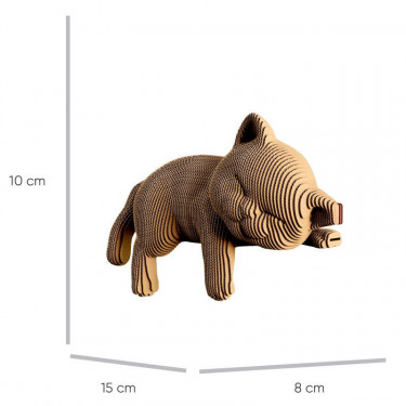 Chaton dormant - Puzzle sculpture 3D en carton - Cartonic